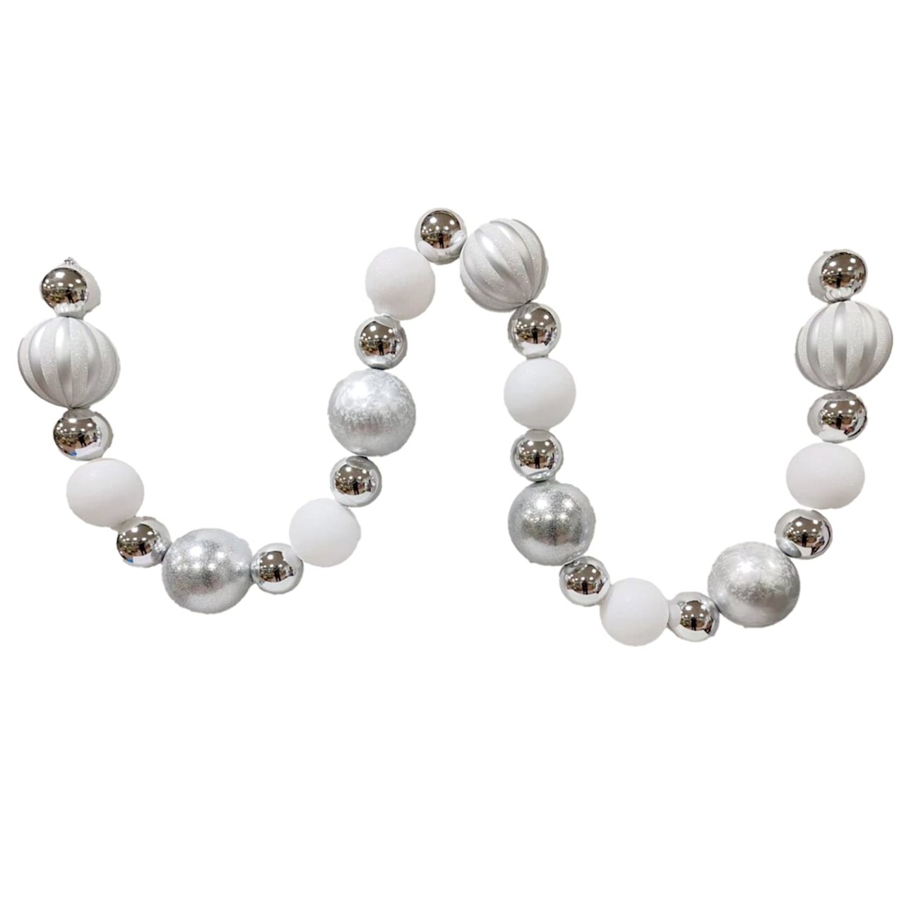6.67′ Silver and White Shatterproof Christmas Garland – Durable Décor